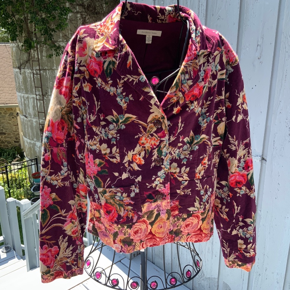 Northern Isles Floral Cotton Blazer (Size 14)